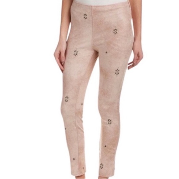 Free People Pants - FREE PEOPLE Dusty Rose Vegan Suede Studded Pants